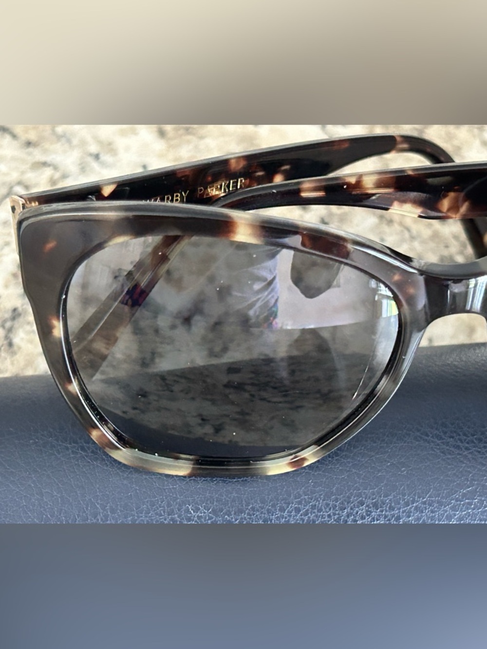 Warby Parker RheaTortoise Full Rim Sunglasses Rectangular Cat Eye w Hard Case - Picture 6 of 16